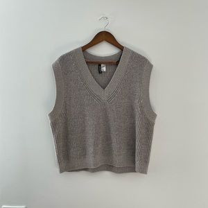 Gray knitted sweater vest